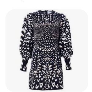Hayley Menzies Knit dress - black, white and gold